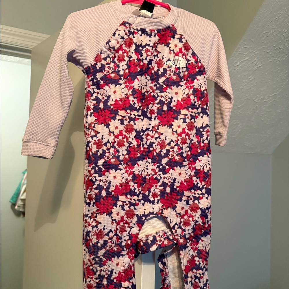 The North Face Purple and Red Floral Baby Outfit